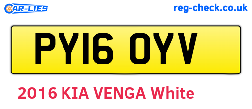 PY16OYV are the vehicle registration plates.