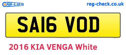 SA16VOD are the vehicle registration plates.