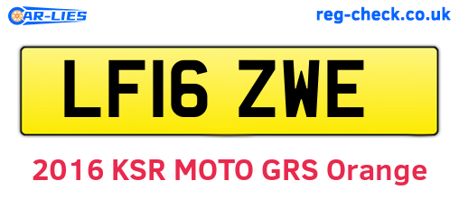 LF16ZWE are the vehicle registration plates.