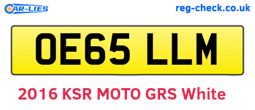 OE65LLM are the vehicle registration plates.