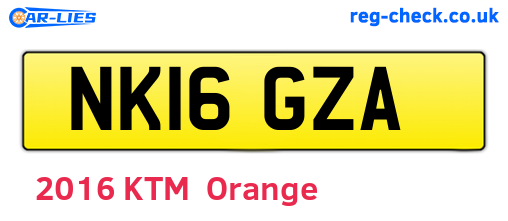 NK16GZA are the vehicle registration plates.