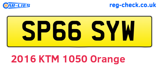 SP66SYW are the vehicle registration plates.