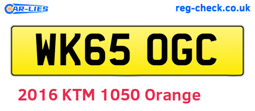 WK65OGC are the vehicle registration plates.