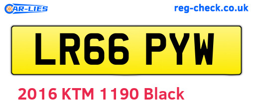 LR66PYW are the vehicle registration plates.