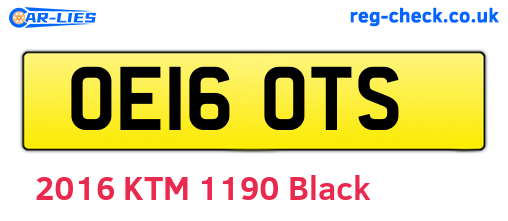 OE16OTS are the vehicle registration plates.