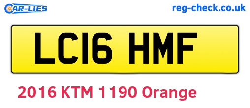 LC16HMF are the vehicle registration plates.