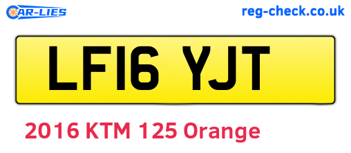 LF16YJT are the vehicle registration plates.