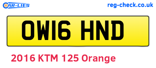 OW16HND are the vehicle registration plates.