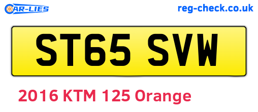 ST65SVW are the vehicle registration plates.
