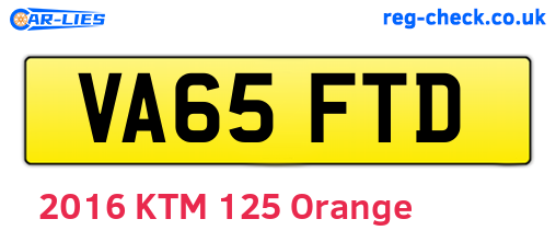 VA65FTD are the vehicle registration plates.