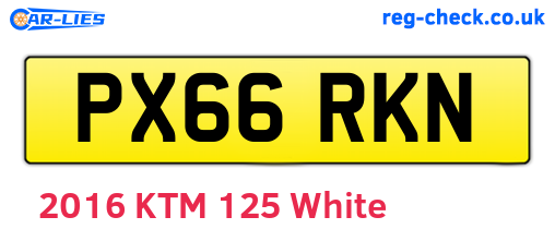PX66RKN are the vehicle registration plates.