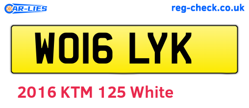 WO16LYK are the vehicle registration plates.