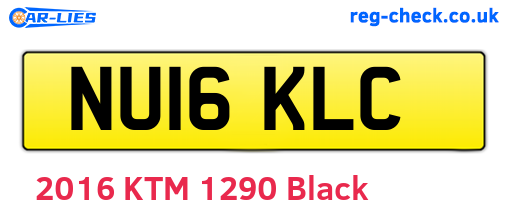 NU16KLC are the vehicle registration plates.