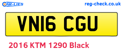 VN16CGU are the vehicle registration plates.