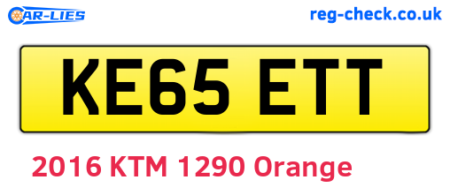 KE65ETT are the vehicle registration plates.