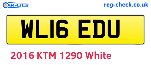 WL16EDU are the vehicle registration plates.