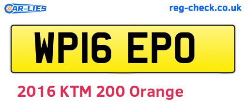 WP16EPO are the vehicle registration plates.