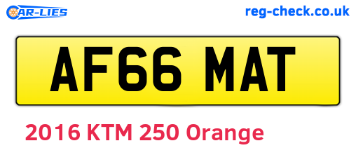 AF66MAT are the vehicle registration plates.