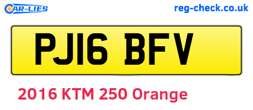 PJ16BFV are the vehicle registration plates.