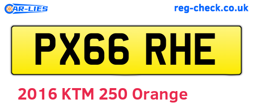 PX66RHE are the vehicle registration plates.
