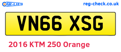 VN66XSG are the vehicle registration plates.