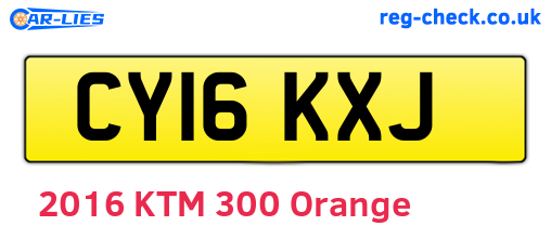 CY16KXJ are the vehicle registration plates.