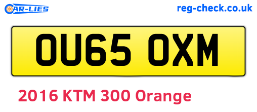 OU65OXM are the vehicle registration plates.