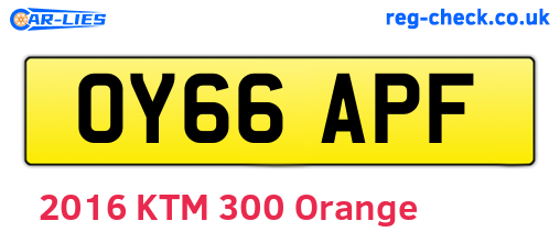 OY66APF are the vehicle registration plates.
