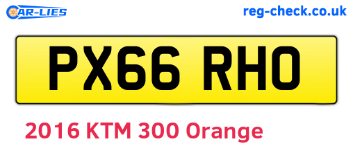 PX66RHO are the vehicle registration plates.