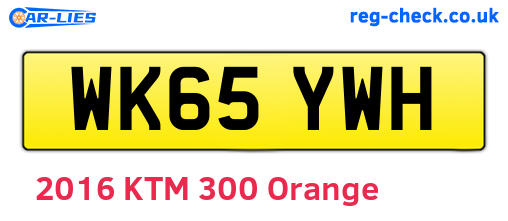 WK65YWH are the vehicle registration plates.