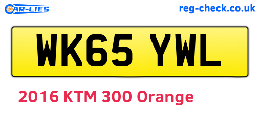 WK65YWL are the vehicle registration plates.