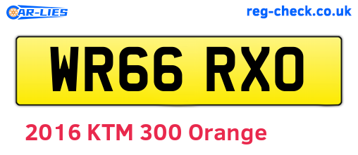 WR66RXO are the vehicle registration plates.