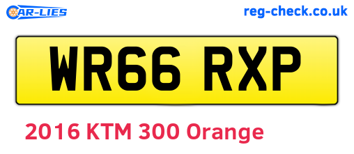 WR66RXP are the vehicle registration plates.