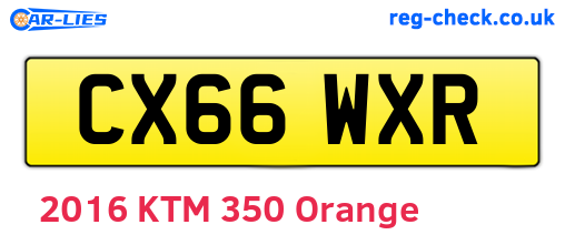 CX66WXR are the vehicle registration plates.