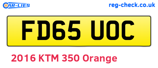 FD65UOC are the vehicle registration plates.