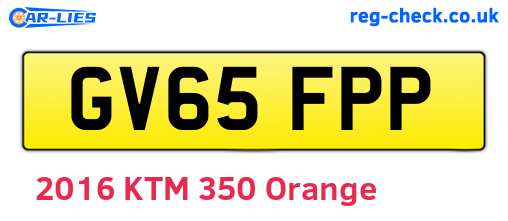 GV65FPP are the vehicle registration plates.