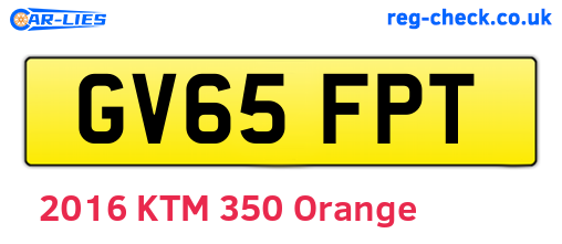 GV65FPT are the vehicle registration plates.