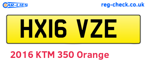 HX16VZE are the vehicle registration plates.