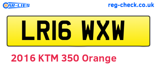 LR16WXW are the vehicle registration plates.