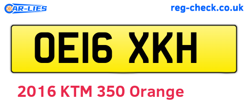 OE16XKH are the vehicle registration plates.