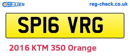 SP16VRG are the vehicle registration plates.
