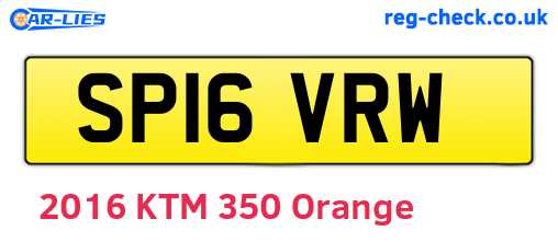 SP16VRW are the vehicle registration plates.