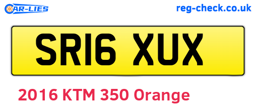 SR16XUX are the vehicle registration plates.
