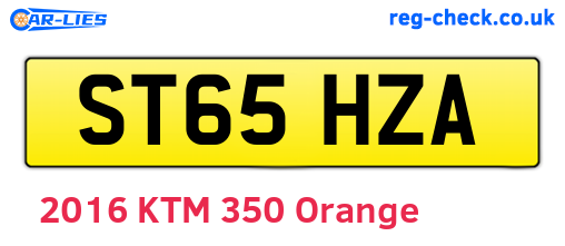ST65HZA are the vehicle registration plates.