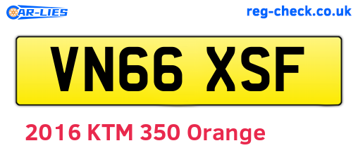 VN66XSF are the vehicle registration plates.