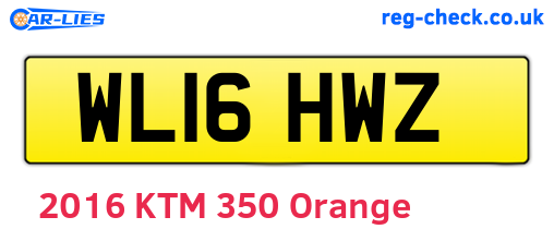 WL16HWZ are the vehicle registration plates.