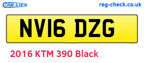 NV16DZG are the vehicle registration plates.