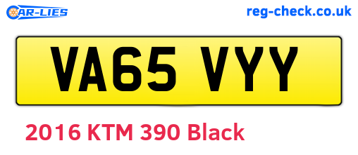VA65VYY are the vehicle registration plates.