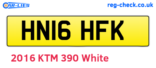 HN16HFK are the vehicle registration plates.