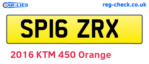 SP16ZRX are the vehicle registration plates.